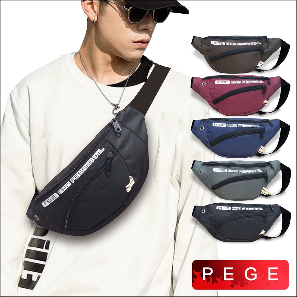 Tas Selempang Bahu Kasual Model Waistbag Kasual Pria Slempang Simpel Cocok Untuk Sehari Hari - PG 8895