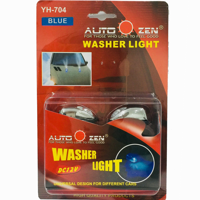 NOZZLE WASHER SEMPROT DEPAN KAP MESIN WIPER MOBIL NYALA LAMPU / WASHER LIGHT 7 WARNA UNIVERSAL