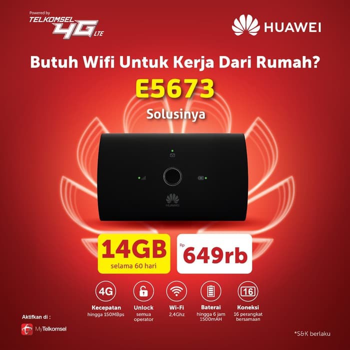 MIFI MODEM WIFI 4G UNLOCK HUAWEI 5673 GRATIS TELKOMSEL ...