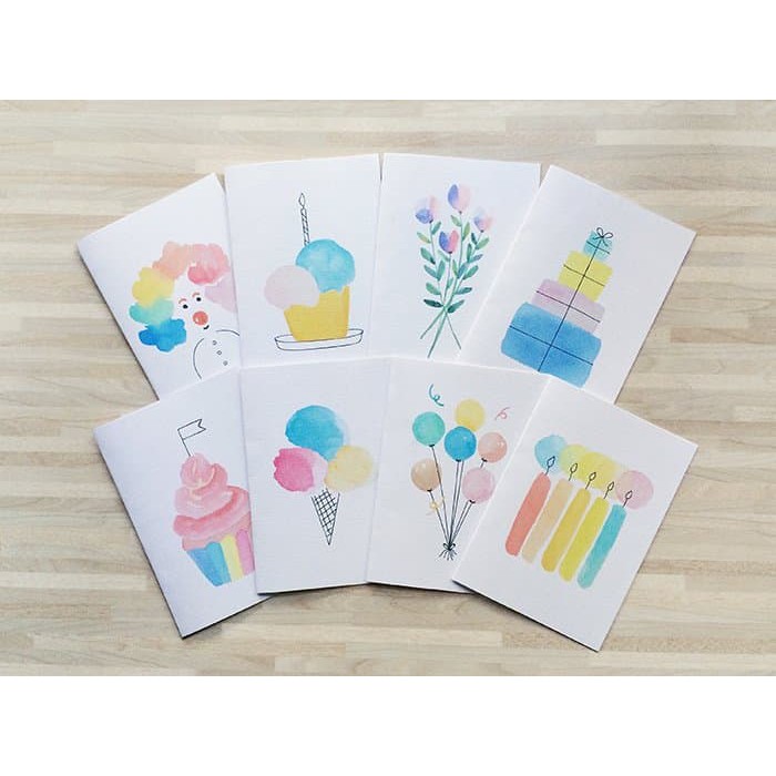 

[HOT DEAL] Peekmybook Watercolor Birthday Cards / Kartu Ucapan Ulang Tahun