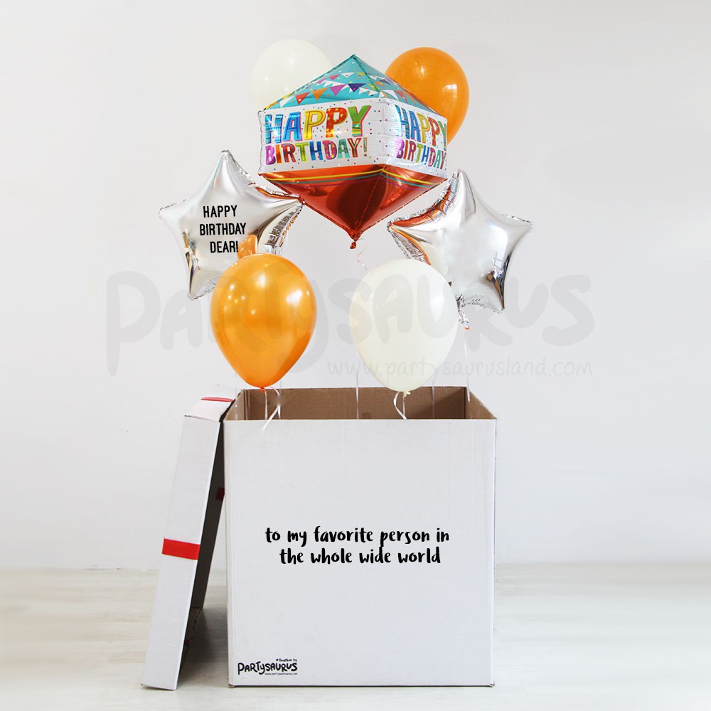 Hexagon Birthday Mega Floatbox Surprise Balon Box