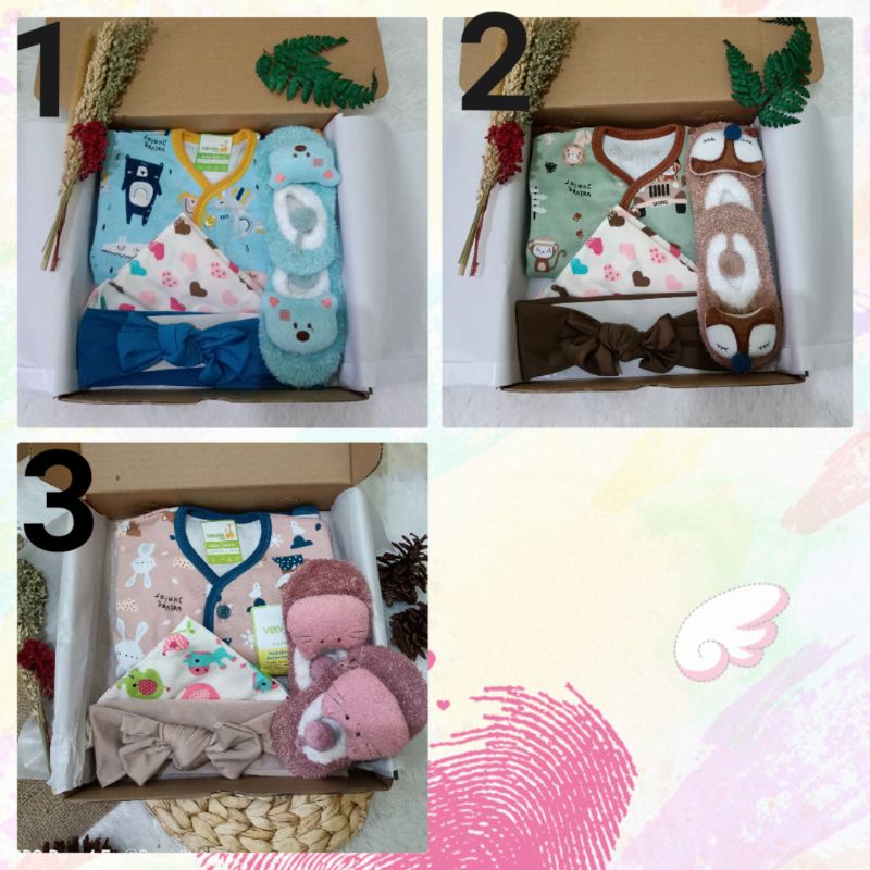 Hampers Kado Bayi Baru Lahir Newborn 0-3 bulan Velvet junior Libby  Baju  Bayi Cewek Cowok-New Girl