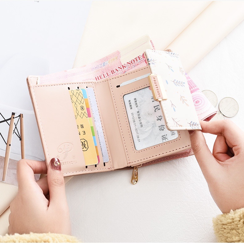 DOMPET LIPAT WANITA PRETTYZYS ORI IMPORT KULIT PINK PONAMI WA513P3 KOREA LUCU KECIL PREMIUM SLOT KARTU UANG RESLETING KOIN FASHION CEWEK MURAH SIMPLE REMAJA KEKINIAN BRANDED BATAM