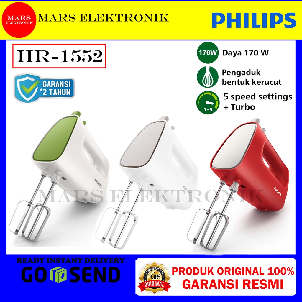 HAND MIXER PHILIPS HR-1552 / HR 1552 / MIXER HAND / READY / PENGADUK PHILIPS