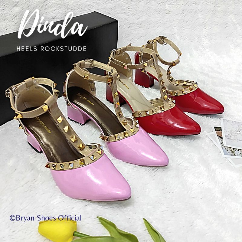 Bryan Dinda Heels Tahu 5cm Pesta Wedding Prewedding Rockstude Jumbo Bigsize Oversize 36-40 41 42 43