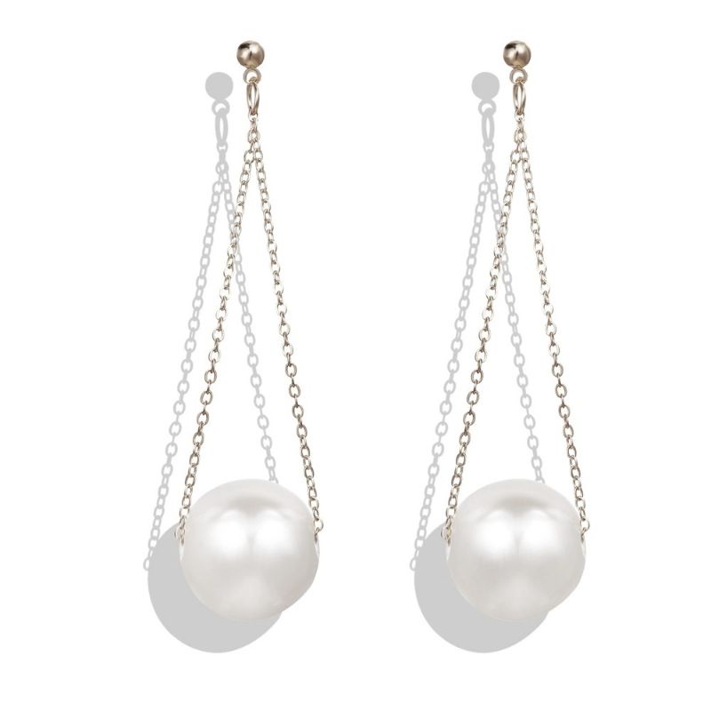 Franda Big Pearl Korean Stud Earrings Anting Tusuk Mutiara Besar Korea