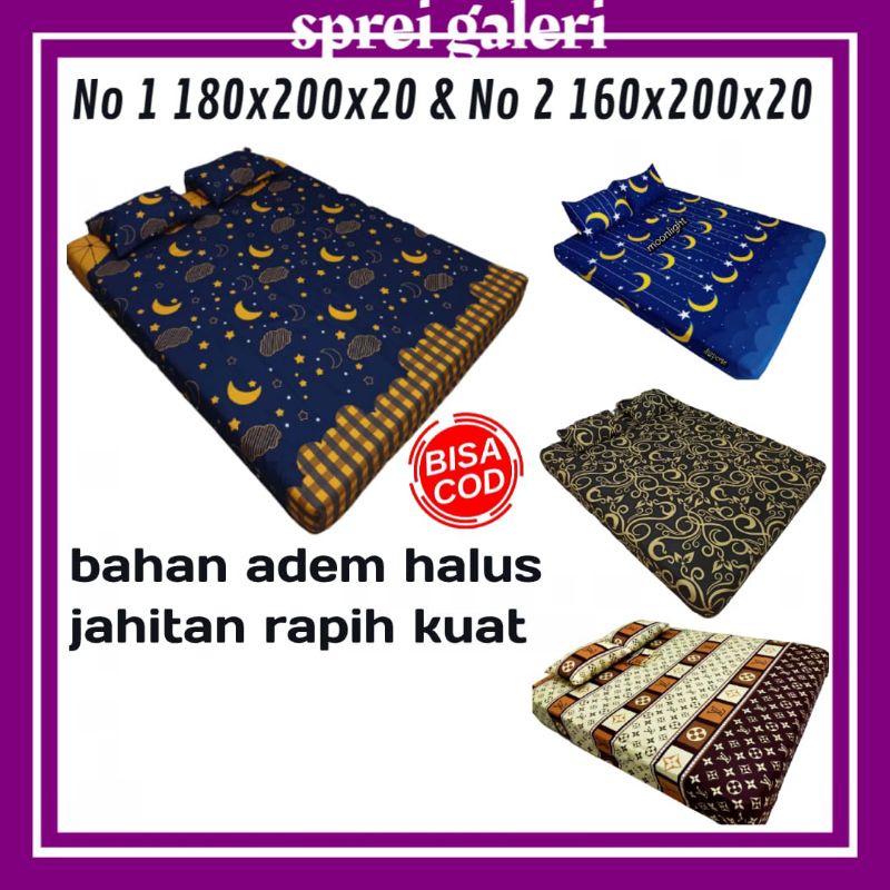 Sprei resleting no 1 180x200x20 no 2 160x200x20 sarung kasur busa karakter murah seprai set sarban s