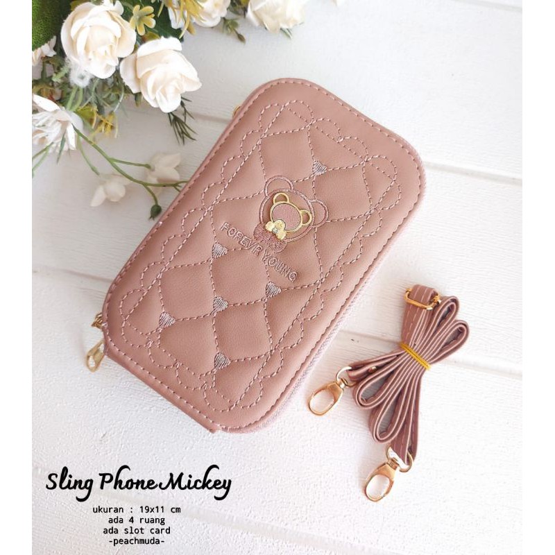 sling phone mickey/sling phone/tas HP/tas selempang/tas simple/tas lucu/tas mini/tas cewek