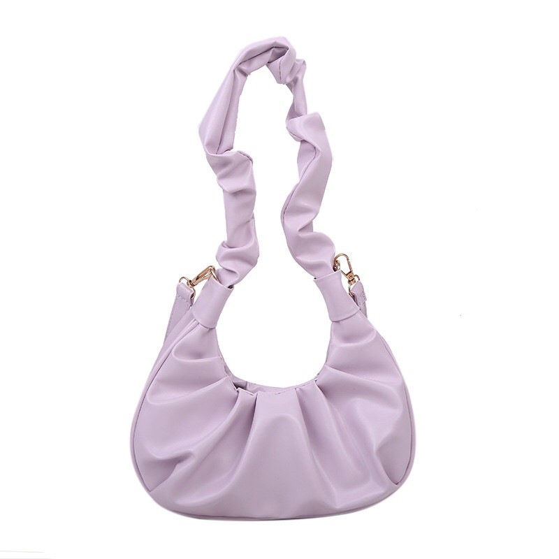 [SMALL] SCHRUNCIE BAG KOREA WARNA LILAC HITAM PUTIH / IMPORT BAG / SHOULDER BAG / TAS KEKINIAN