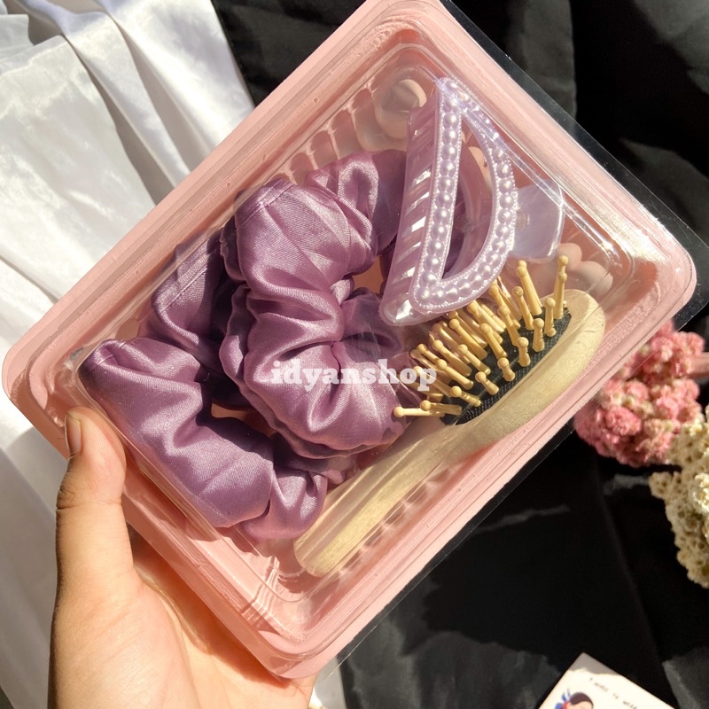 [MINI SCRUNCHIE] TUKAR KADO SCRUNCHIE MINI GIFT JEDAI SISIR KAYU KADO BESTIE IKAT RAMBUT