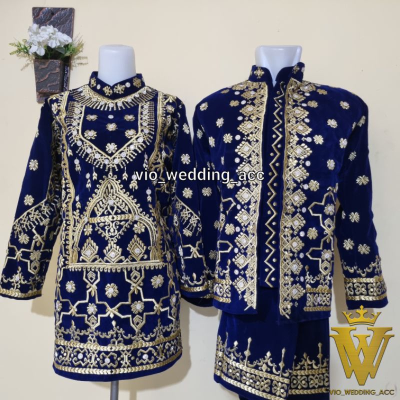 Baju pengantin bludru super Bordir