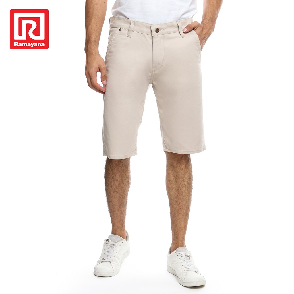  Ramayana  Raf21 Pakaian Pria  Celana  Chinos Pendek  Beige 