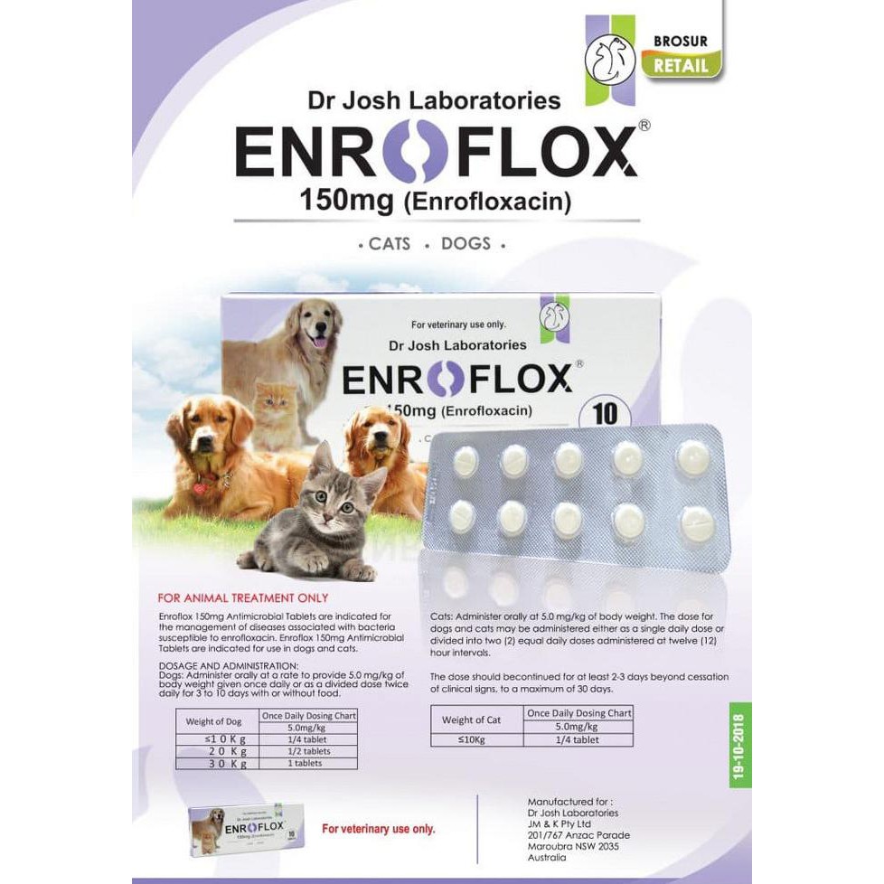Terlengkap-Store Obat Flu Pilek Flue Anjing Kucing Enroflox Enrofloxacin 150Mg