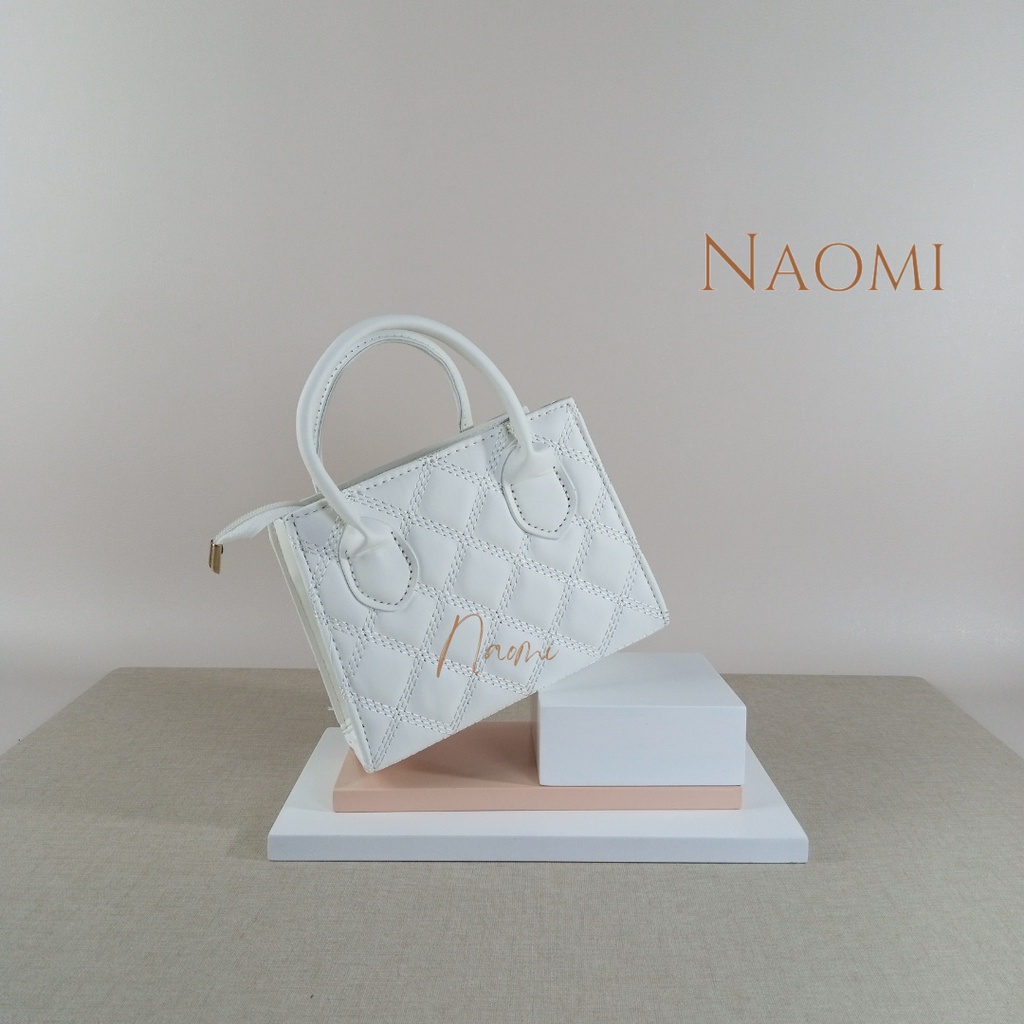 NAOMI - Martha Adelia Sling Bag Import - Tas Fashion Wanita - Tas Kulit Wanita - Tas Fashion Selempang - Tali Panjang - Long Strap Cantik - Square Handbag - Sling Bag Wanita - Tas Wanita - Tas Naomi - Naomi Bag