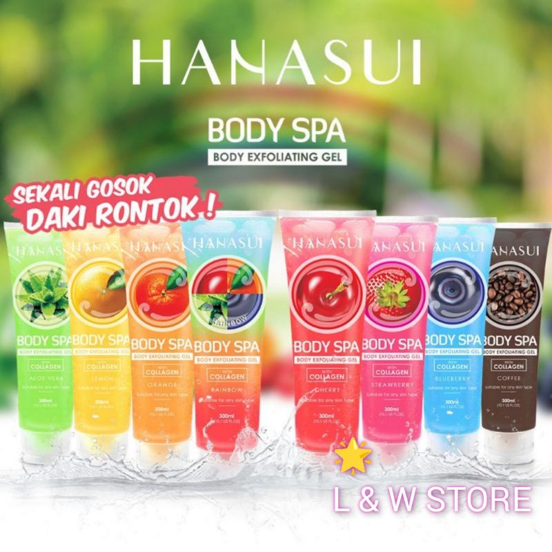 HANASUI BODY SPA /Body Exfoliating Gel with Collagen 300ml