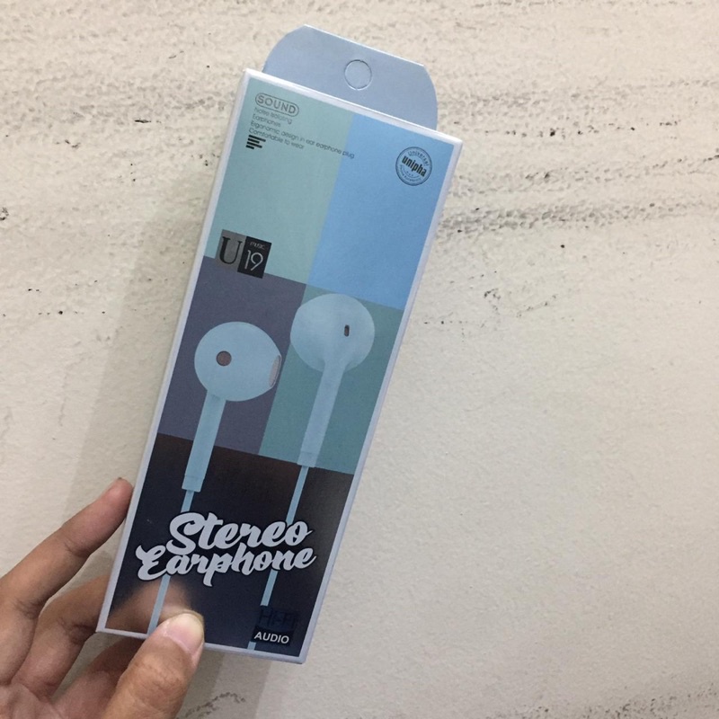 PROMO HANDSFREE U19 MAKARON PACKING PANJANG CHROOM NEW EARPHONE CANDY U-19 INDONESIA