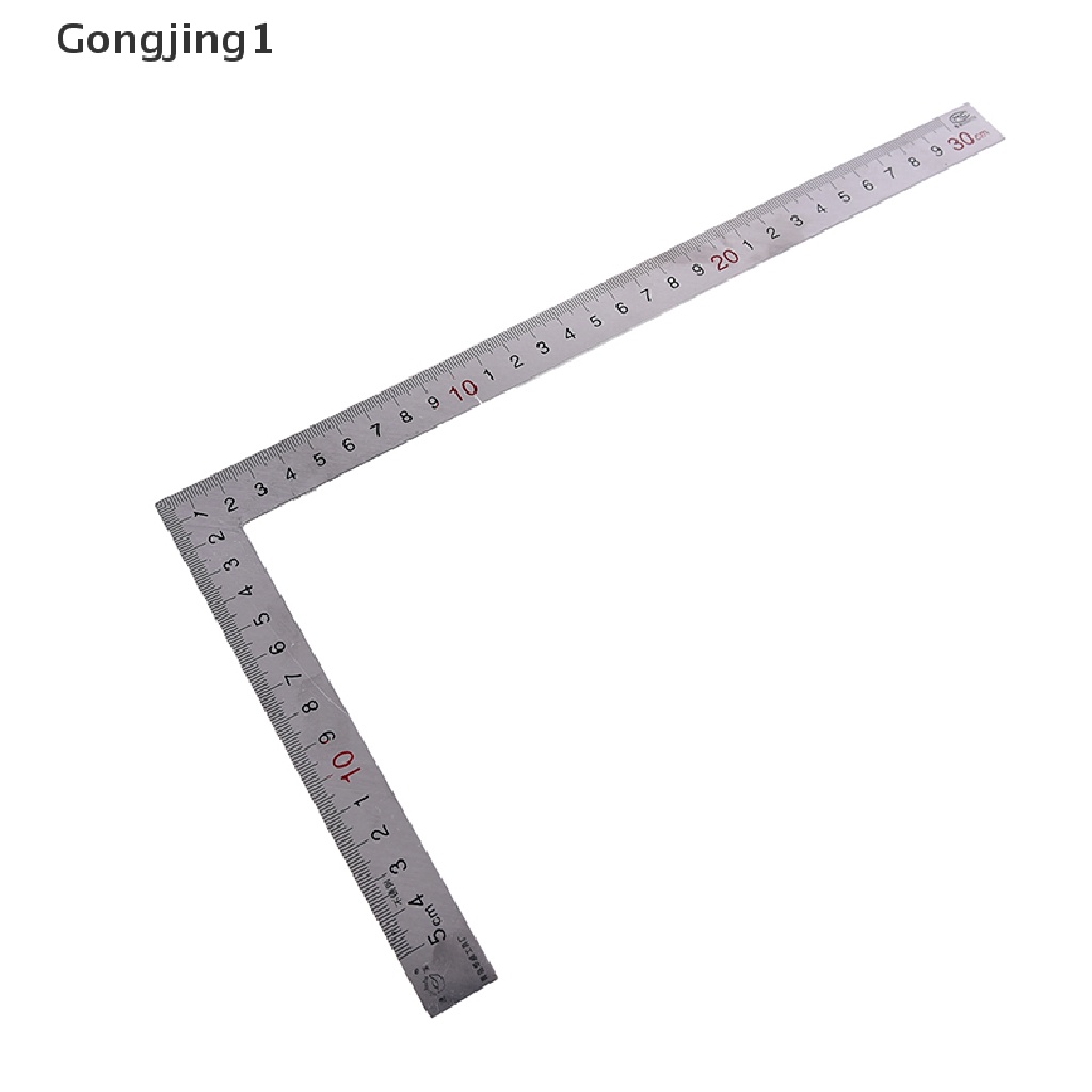 Gongjing1 Penggaris Siku 90 Derajat Bahan Stainless Steel Ukuran 15x30cm