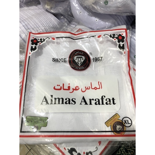 sorban putih polos ALMAS ARAFAT rida, syal , imamah segi empat bisa cod murah