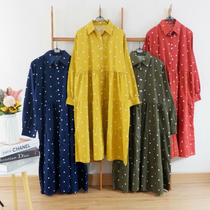 UK Tunik Babydoll Emery Polka Rample 4 Warna/tunik babydoll/tunik polkadot/tunik rample /tunik polos