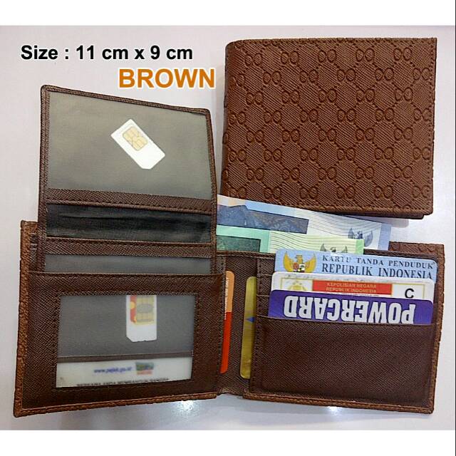 Dompet pendek lipat cowok lokal emboss