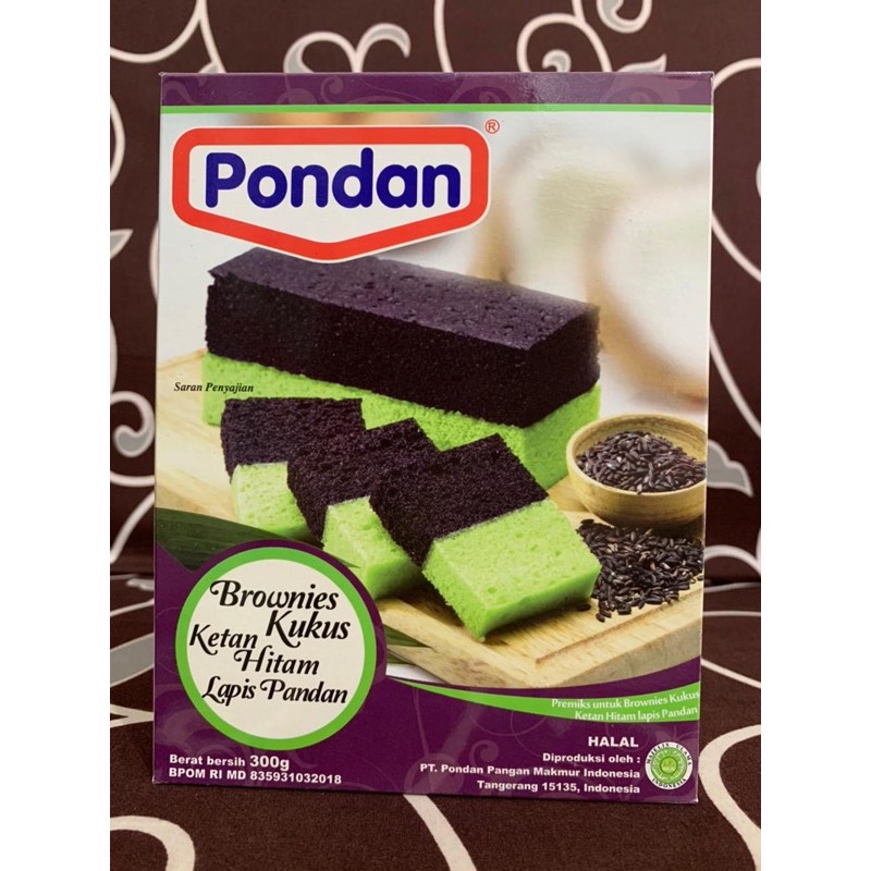 

Pondan Brownies Kukus Ketan Hitam Lapis Pandan 300grm