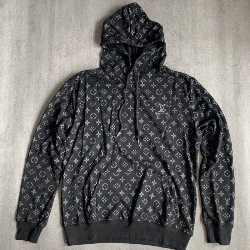 Jaket Hoodie Pria Louis Vuitton LV Monogram Import