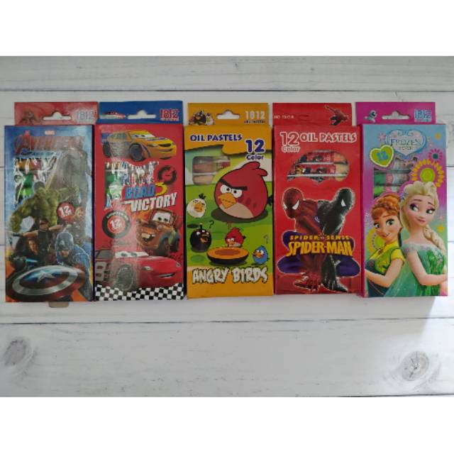 

crayon krayon oil pastel set 12 warna karakter
