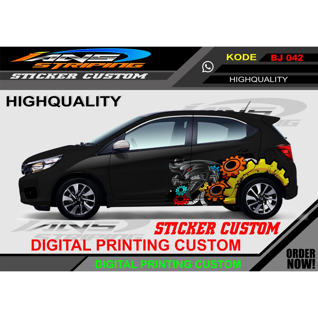 DECAL STIKER MOBIL BRIO SAMPING/ VARIASI STICKER MOBIL JAZZ, AGYA, AYLA, AVANZA DLL