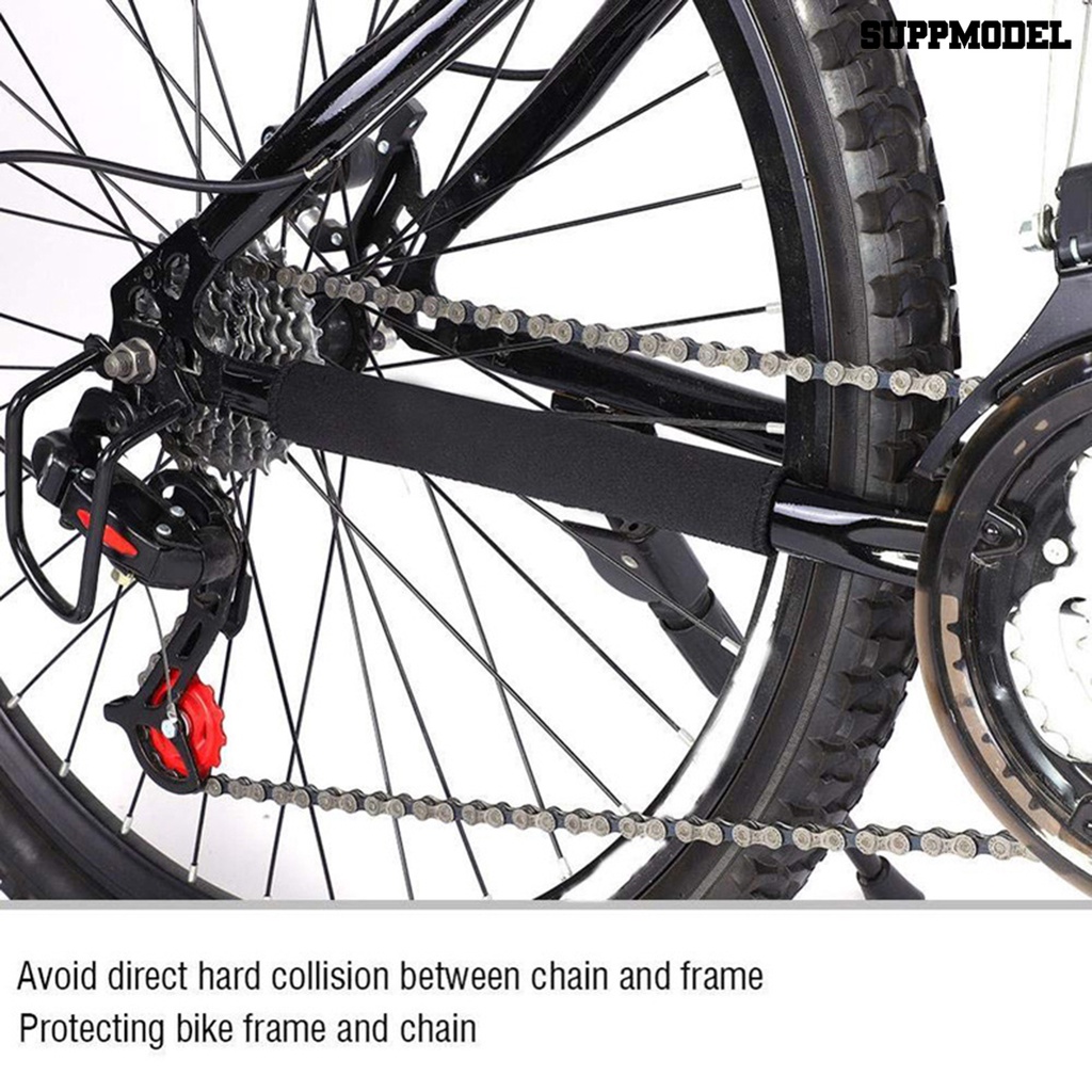 Cover Pelindung Rantai Sepeda Anti Gores Bahan Kain Neoprene Warna Hitam