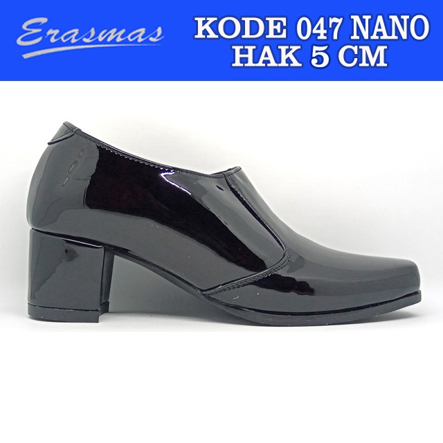 Sepatu Ankle Boot Resleting 047 Erasmas Hak 5cm Polwan Kowad Satpol PP Security Satpam