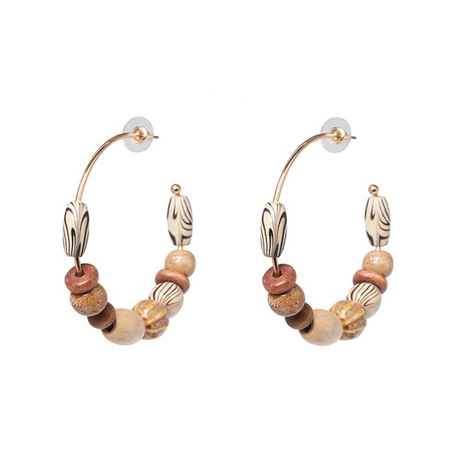 LRC Anting Tusuk Fashion Wooden Earrings F4594X