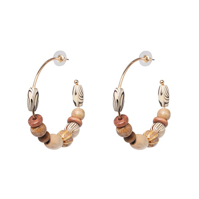 LRC Anting Tusuk Fashion Wooden Earrings F4594X