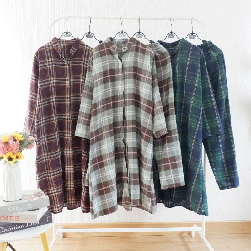 Set Celana Long Tunik Flannel