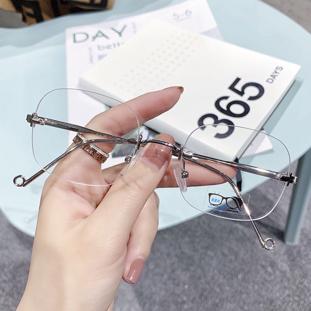 【COD Tangding】Rimless Glasses Frame Korea Fashion Girl Cool Frames Eyewear Glasses