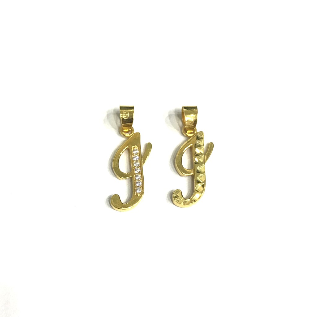 Liontin Model Huruf Italy J Liontin Emas Asli Kadar 875