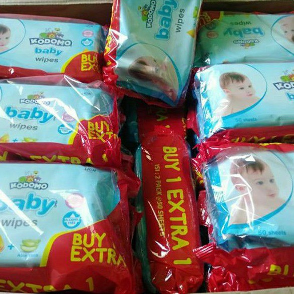 AHZA KODOMO BABY WIPES BUY1 GET1 TISU BASAH ISI 50'S