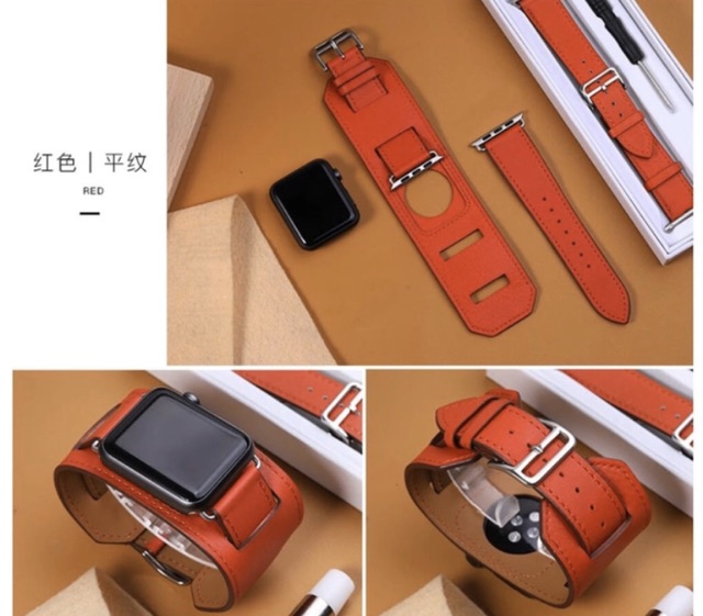 Strap tali jam cuff apple watch double single tour loop iwatch 3 4 5 44mm iwo 40mm leather fashion wanita kulit series 7 6 5 45mm 41mm