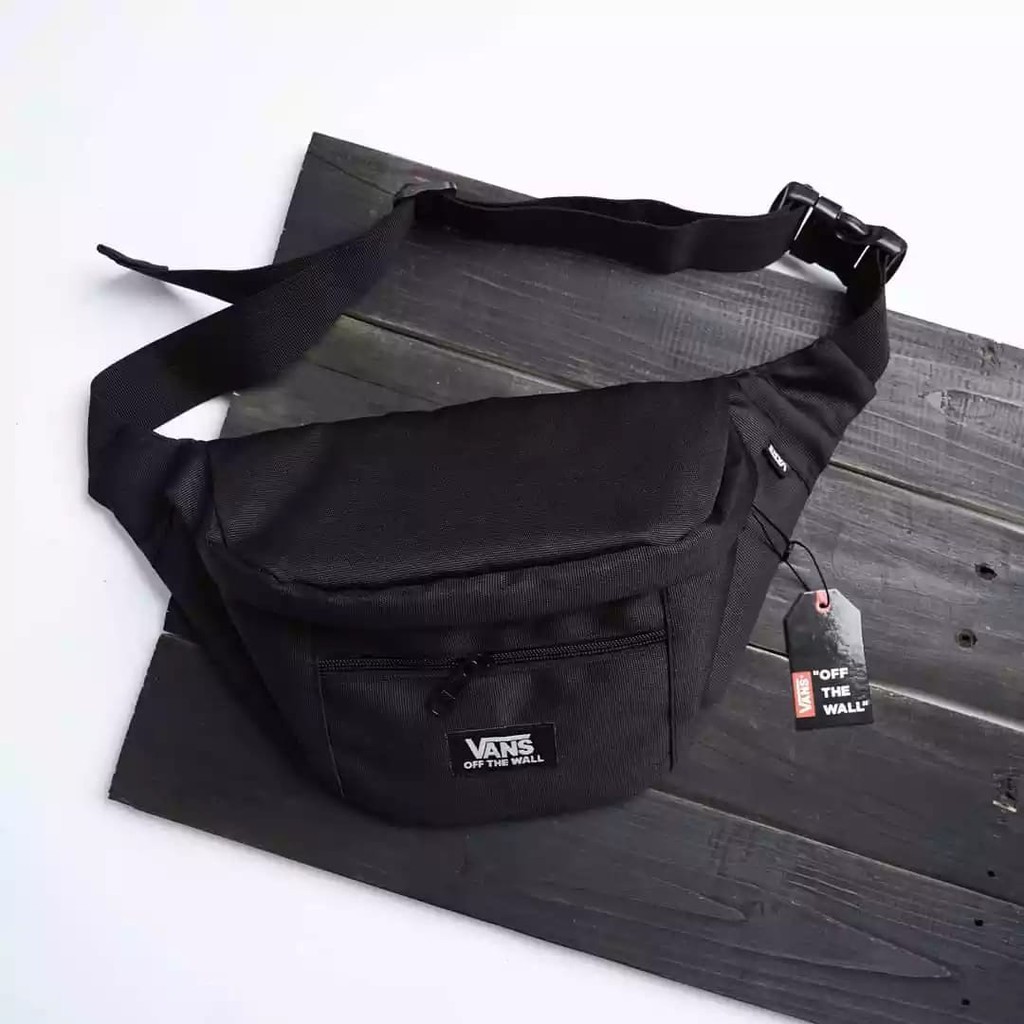 Promo Tas Selempang Waistbag Vans off the Wall Hitam Premium TP / Tas Pinggang Pria  (New Stock)
