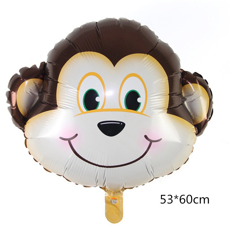Lucu Hewan Kepala Tema Balon Foil Balon Hutan Pesta Balon Dekorasi Pesta Ulang Tahun