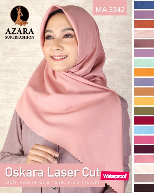 Grosir Hijab Azara Scarf Oskara Lc Murah Jilbab Segi Empat Voal Polos Laser Cut Segi 4 Termurah-3