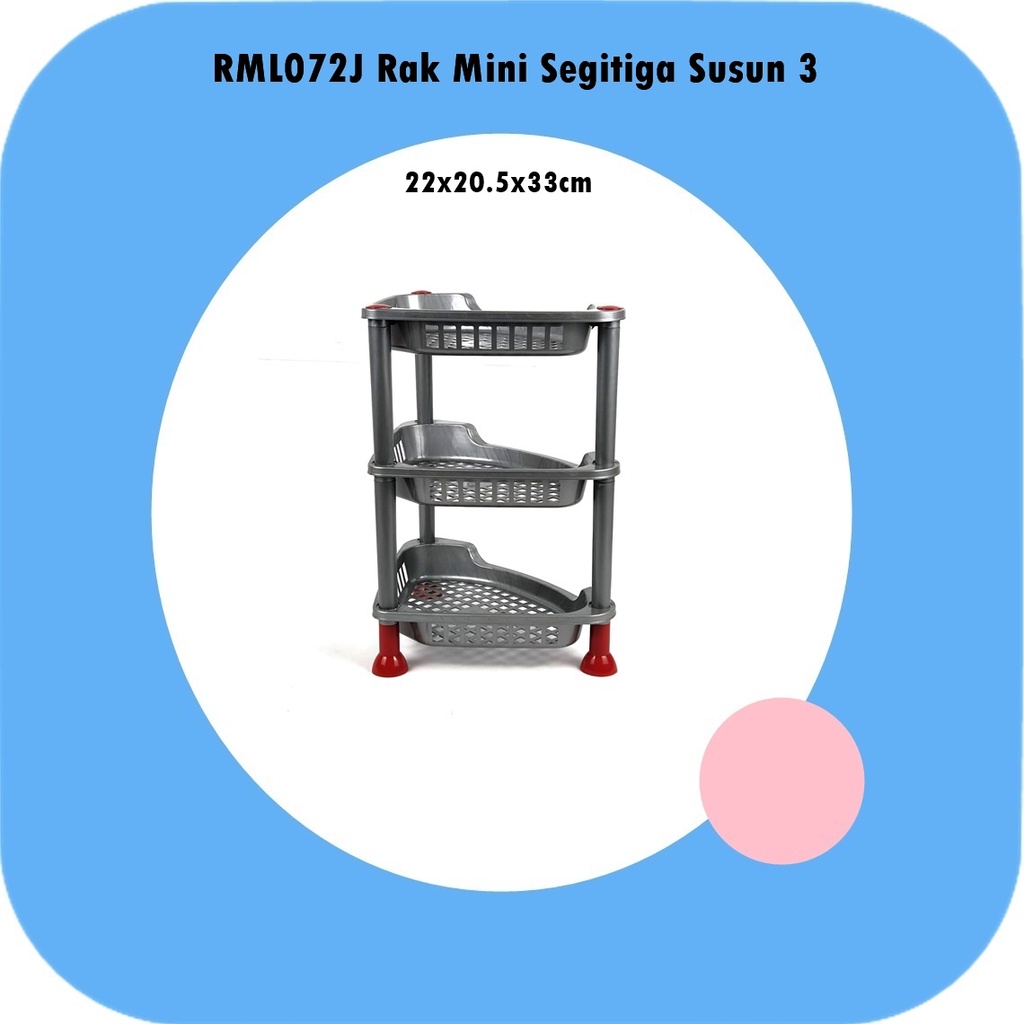 RML072J Rak Mini/Rak Sudut/Rak Dapur Segitiga Susun 3