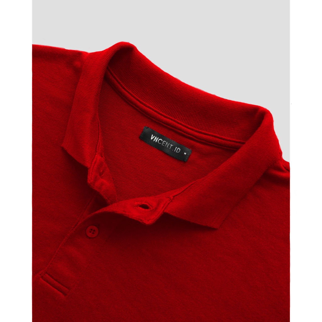 VncentID Kaos Polo Shirt Pria warna MERAH CABE