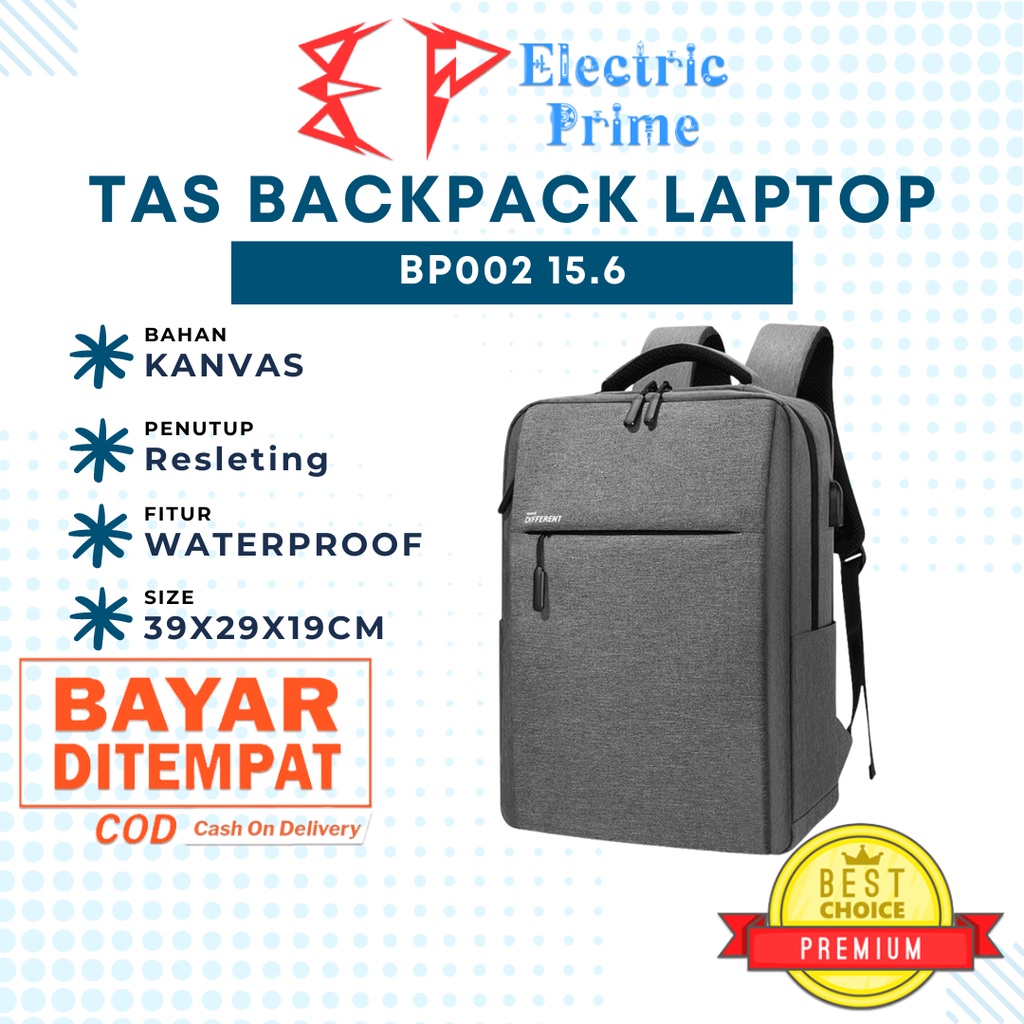 Tas Ransel Laptop 15.6 Inch Backpack Notebook Gendong TAIKESEN Travel Bag Macbook Punggung USB Kuliah Pria Wanita Tumbler Pocket