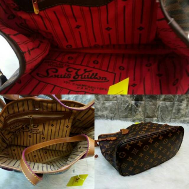 Lv Neverfull M #Super (kulit Waterproof)   35x30  cm
