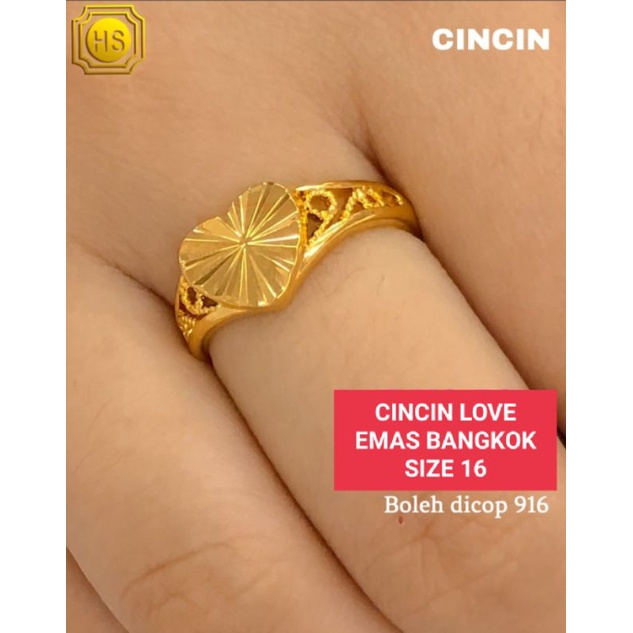 CINCIN LOVE LAPIS EMAS 24 K ASLI EMAS BANGKOK
