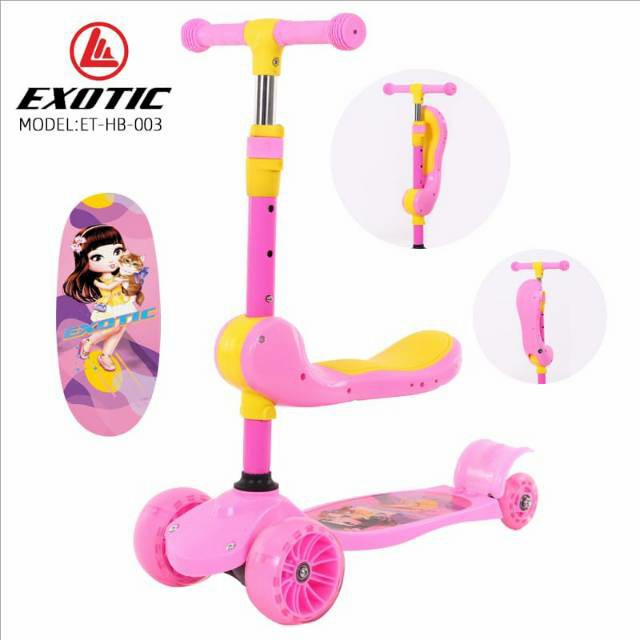 Scooter Skuter Anak Otoped Exotic ET HB003 Roda 3 Bisa di Lipat By Pacific-2