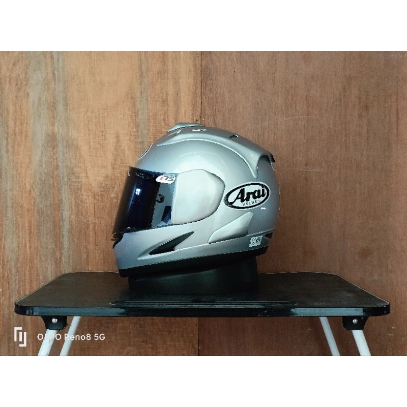 HELM FULLFACE ALA ARAI SILVER SIZE M VISOR FLAT SMOKE CUSTOM