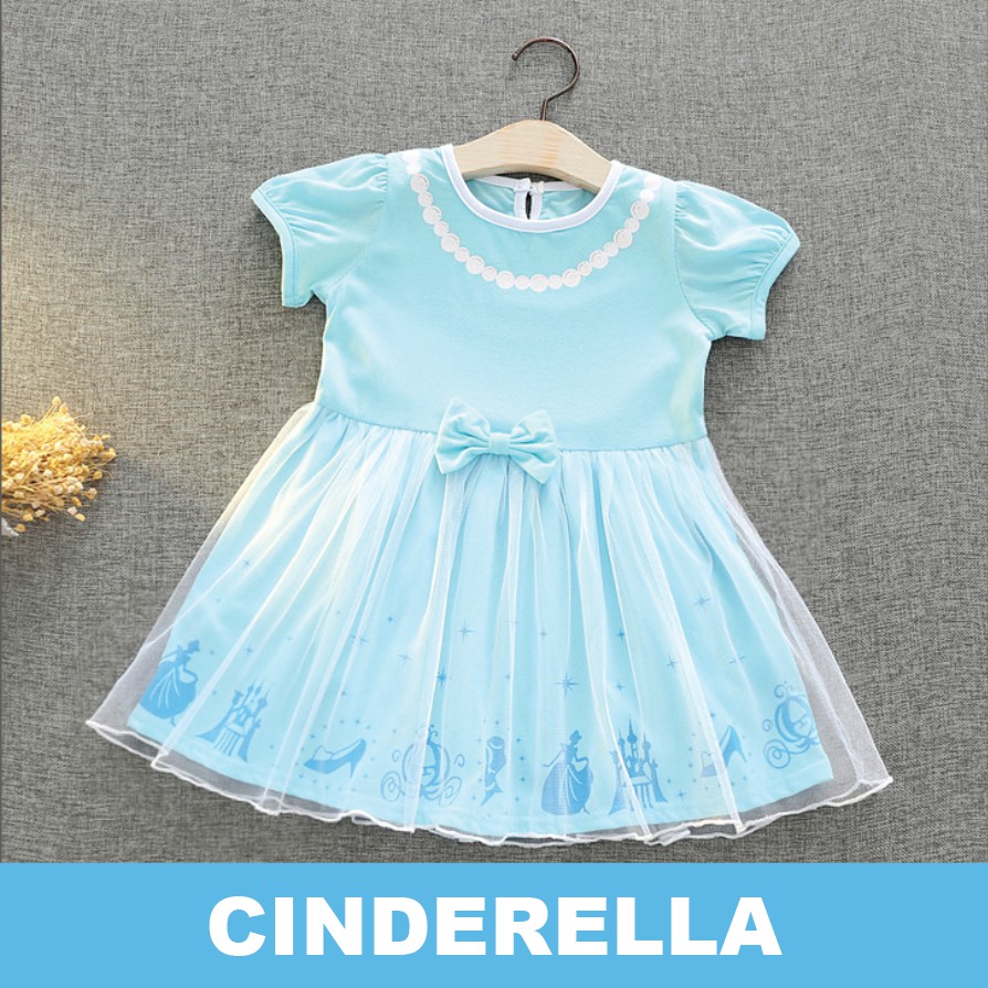 Baju Dress Princess Disney Anak Fotografi Snow white Cinderella Mermaid Belle Sophia Ariel