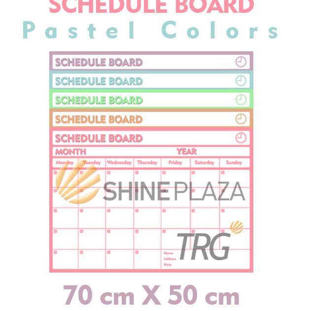 

[DISCOUNT 8MZ79] Schedule Board Pastel TRG - Papan Jadwal Papan Whiteboard Flexible TRG - Monthly Planner TRG Terkini