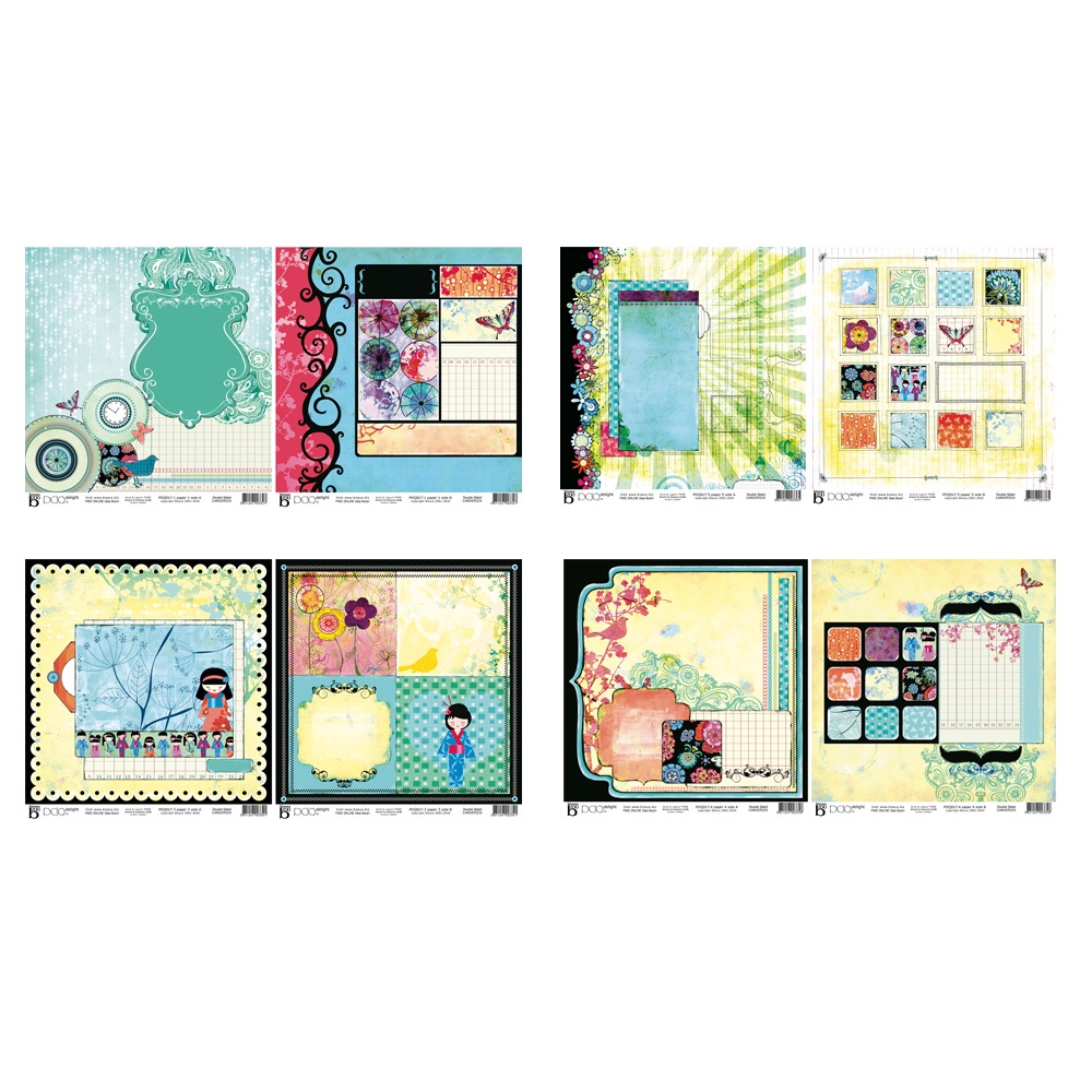 

12x12 Paket Kertas Scrapbooking "Delight" (4 lembar)